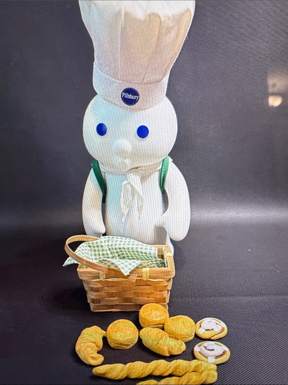 Pillsbury Baker Doll Plush with Green Apron and Bakery Basket